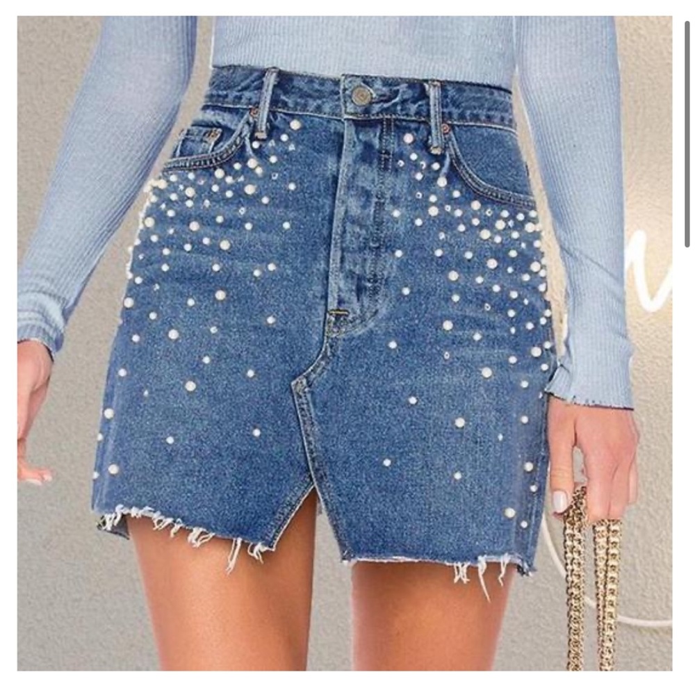 Pearl Denim Skirt